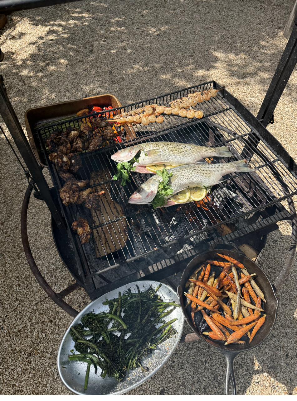 Open fire cooking, Napa Valley
